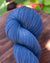 Close-up of a deep blue colored hand-dyed yarn